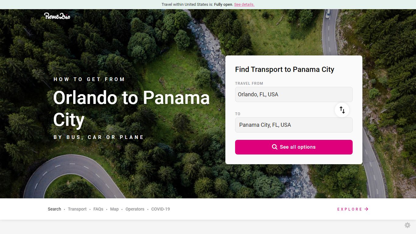 Orlando to Panama City - 5 ways to travel via bus, car, and plane